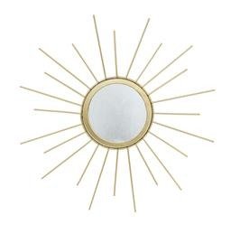 Małe Złote Lustro Dekoracyjne Słońce, Metal h:30cm