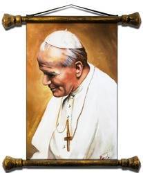 Obraz "Papież Jan Paweł II" ręcznie malowany 45x50cm