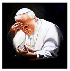 Obraz "Papież Jan Paweł II" ręcznie malowany 60x60cm