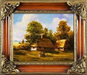 Obraz "Pejzaz tradycyjny" ręcznie malowany 65x75cm