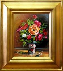 Obraz - Roze - olejny, ręcznie malowany 43x48cm