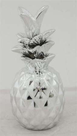 Art. Dekoracyjny Ananas ceramika srebrny wys.17cm