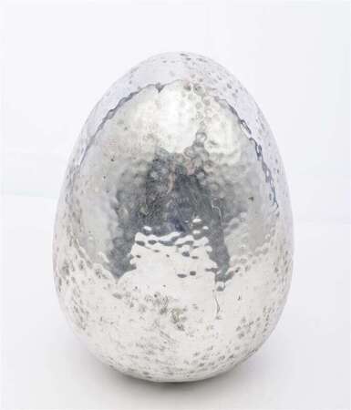 Art. Dekoracyjny Jajko Figurka Wielkanocna Srebrna