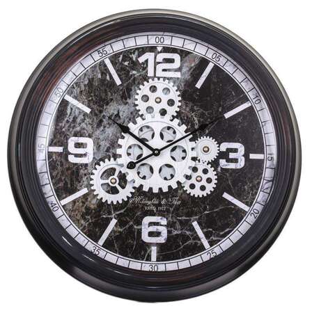 Duży Zegar Ścienny Loft Koła Zębate 62x62x7 Metal