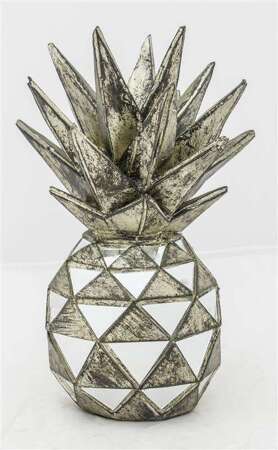 Figurka Bond Ananas Srebrny Dekoracja 27x17cm