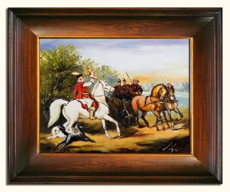 Obraz - Juliusz i Wojciech Kossakowie - olejny, ręcznie malowany 37x47cm