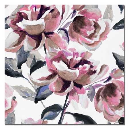 Obraz "Kwiaty nowoczesne" ręcznie malowany 90x90 cm