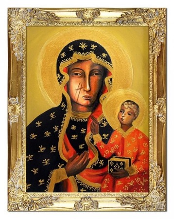 Obraz - Maryja - olejny, ręcznie malowany 37x47cm