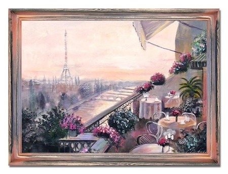 Obraz - Paryz - olejny, ręcznie malowany 63x83cm