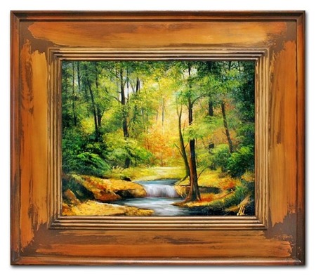 Obraz "Pejzaz tradycyjny" ręcznie malowany 66x76cm