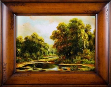 Obraz "Pejzaz tradycyjny" ręcznie malowany 76x96cm