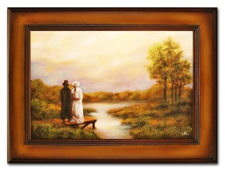 Obraz "Pejzaz tradycyjny" ręcznie malowany 86x116cm