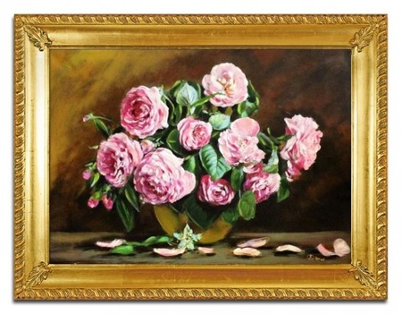 Obraz - Roze - olejny, ręcznie malowany 64x83cm