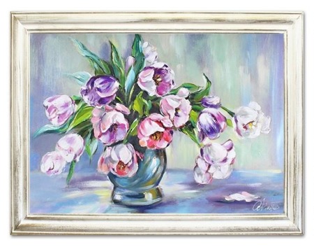 Obraz "Tulipany" ręcznie malowany 64x84cm