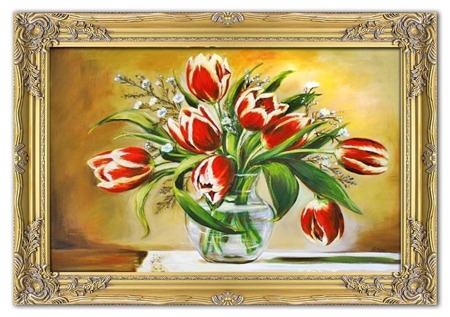 Obraz "Tulipany" ręcznie malowany 75x105cm