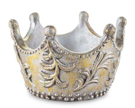 Osłonka ceramiczna srebrna korona H: 12 cm