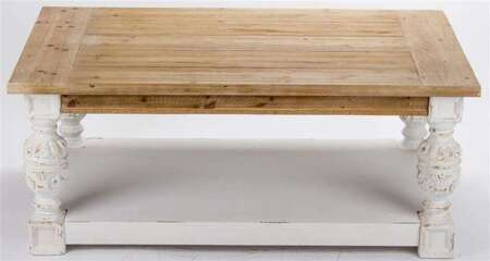 Stół biały postarzany ława Francuski 50x120x70