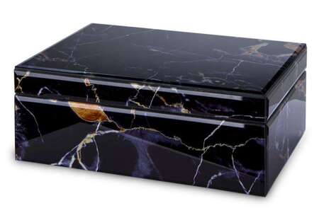 Szkatułka szkło czarny Marmur 10x26x18,5 cm
