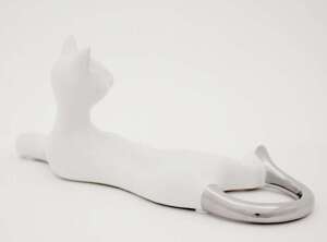 Figurka Kot kolor biały ceramika wys.8,5cm