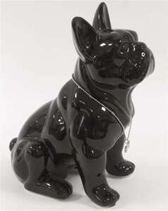 Figurka Pies ceramika kolor czarny wys.22cm