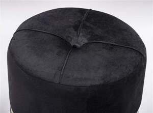 Siedzisko tapicerowane czarne Zdobione 39x35x35 cm