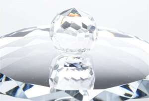 Szkatułka szklana srebrna Kryształ 10,5x12,5x12,5
