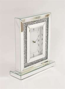 Zegar ścienny ozdobny klasyczny srebrny szkło h:36